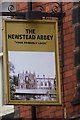 The sign of The Newstead Abbey