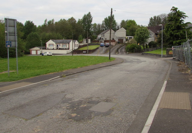 Bend in Greenhill Road, Cwmbran