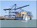 TM2534 : Felixstowe Container port by Oliver Dixon