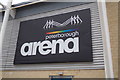 TL1495 : Peterborough Arena sign by Geographer