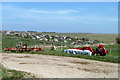 Farm machinery by the track