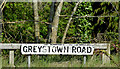 J4948 : Greystown Road name sign, Ballygally, Downpatrick (May 2017) by Albert Bridge