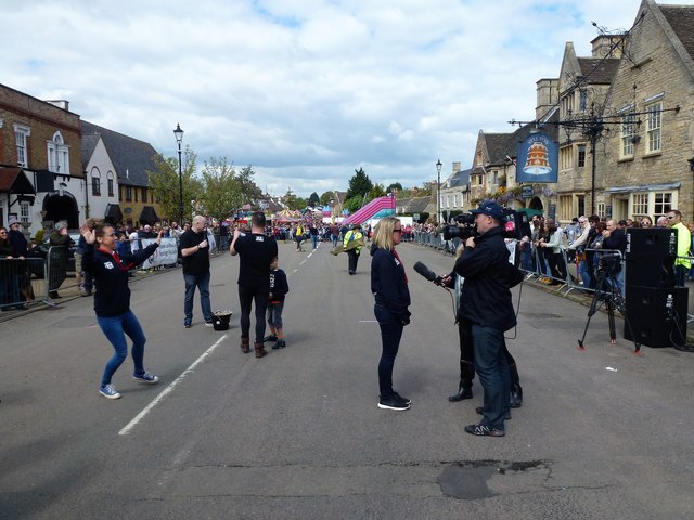 Stilton Cheese Rolling Festival 2017 - TV crew in action