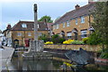 Pond and war memorial, Castle Cary