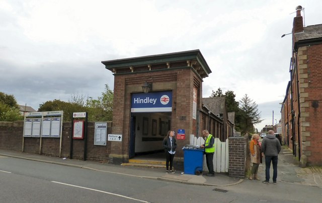 The entrance to Hindley Station