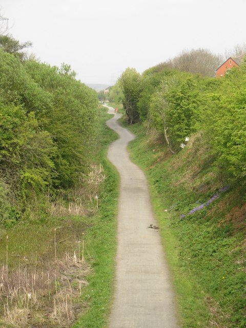 Cycle route in former railway cutting, West Allotment