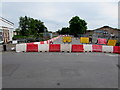 ST3189 : Temporary barriers across Lyne Road, Crindau, Newport by Jaggery