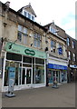 Specsavers opticians and WHSmith in Stroud town centre