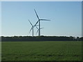 Crop field and wind turbines near St Osyth Heath