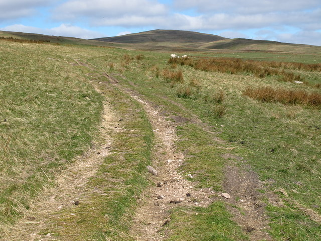 Public footpath on slopes of Hazeltonrig Hill