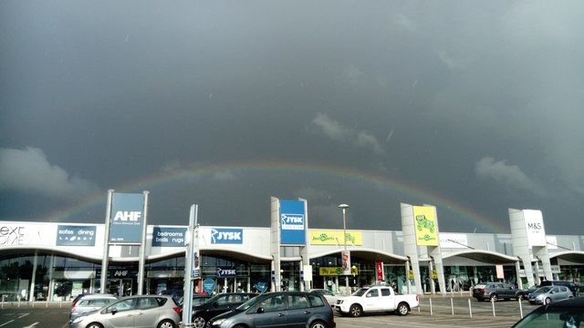 Rainbow over Arena Park Shopping Centre