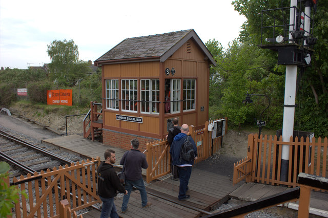 Chinnor station, signal box and crossing