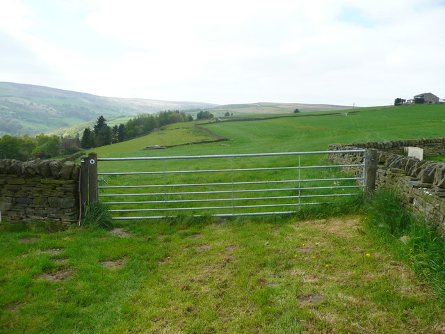 Wide field gate on Halifax Bridleway 189