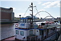 Boats moored by Newcastle Quayside