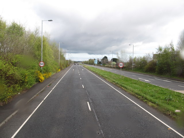 The A21 Newtownards Road just north of the Comber Roundabout