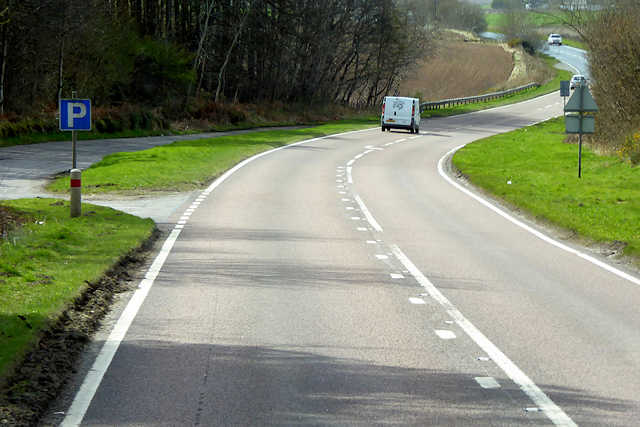 Layby on the A96, Wester Hadmuir