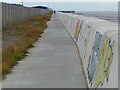 Path along the sea wall towards Grimsby docks