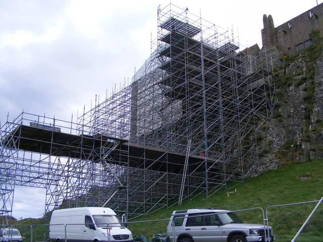Lindisfarne Castle - scaffolding