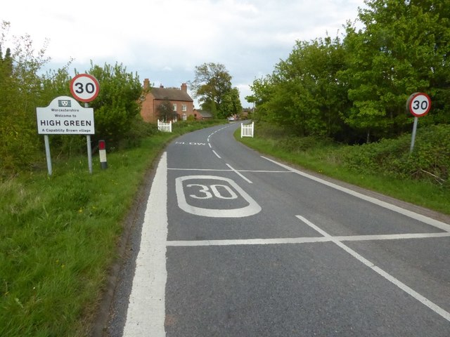 The road entering High Green