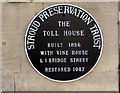 The Toll House plaque, Cainscross, Stroud