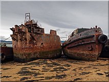 NH7067 : Rusty boats moored next to Inverbreakie Pier by valenta
