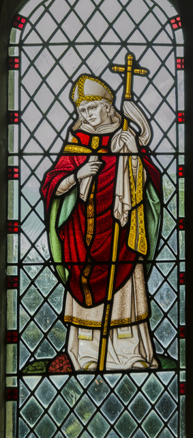 Stained glass window, St Giles' church