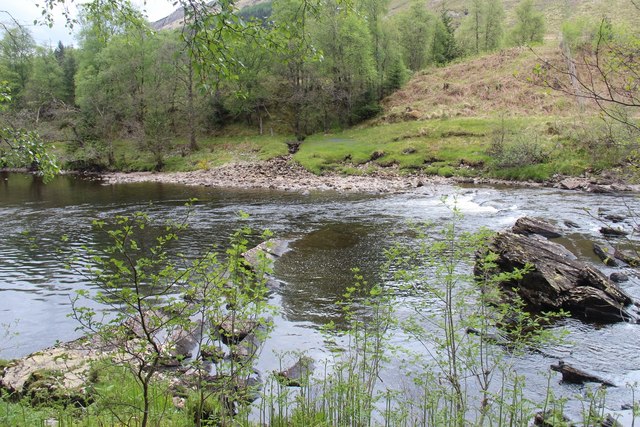 River Orchy crossing a rock rib