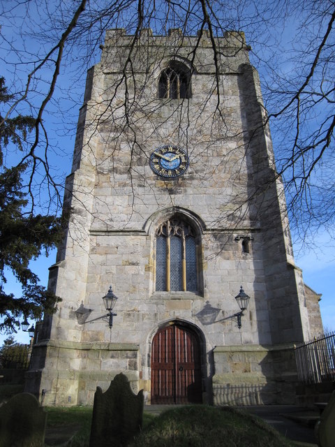The tower of the parish church of St Cynfarch, Hope