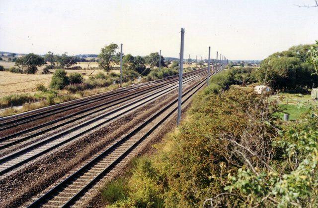 East Coast Main Line (ECML) in Vale of York, at Alne 1991