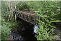 Rusting rail bridge over the river