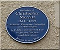 New blue plaque for Christopher Merrett