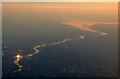 Glasgow and the Clyde at dusk from the air