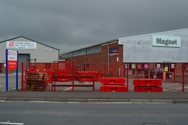 Red and grey industrial estate