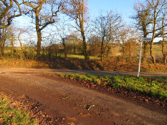 Lane junction by Ashe Warren Farm