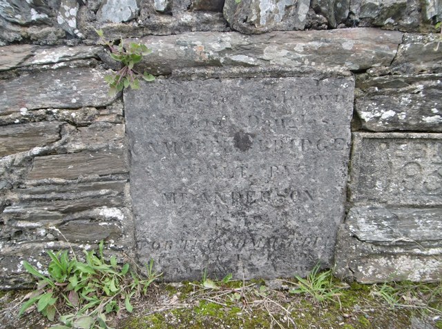 Wall plaque, Campbell Bridge, Garth... © Milestone Society cc-by-sa/2.0 ...