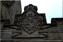 NS8095 : Coat of arms above the entrance to the Wallace Monument by Mike Pennington