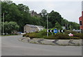 Roundabout at the junction of two A roads in Bridgend