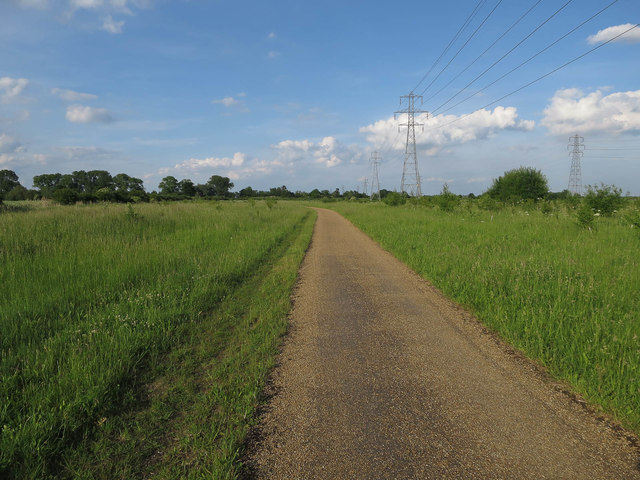 Cycle path across White Fen