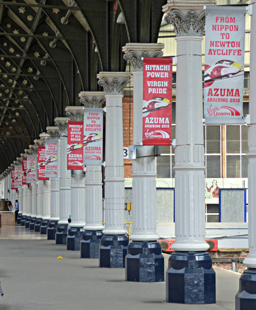 Virgin advert banners at Darlington railway station