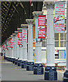 NZ2913 : Virgin advert banners at Darlington railway station by Thomas Nugent