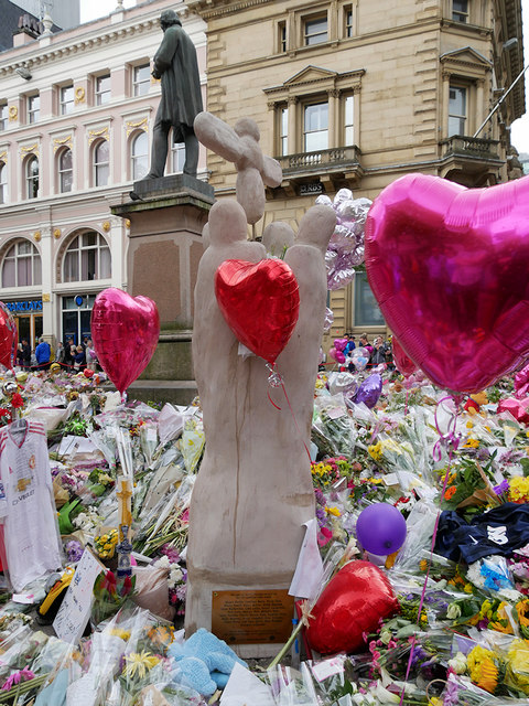 Manchester Bombing, Memorial Sculpture... © David Dixon cc-by-sa ...