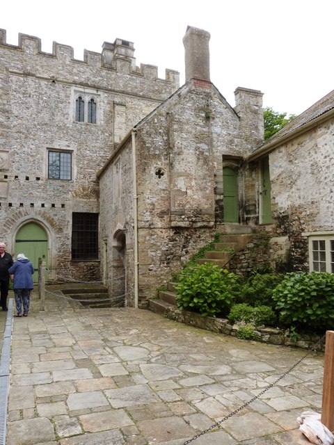 Corner of courtyard within Shute Barton medieval manor