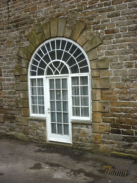 Door and bench mark, Dotheboys Hall, Bowes
