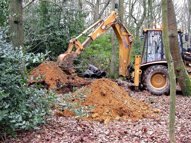 Digging artificial badger sets in Little High Wood, Bexhill