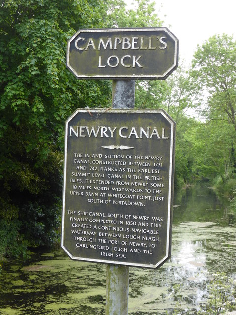 Campbell's Lock sign, Newry to Portadown canal, Terryhoogan, Co Armagh, Northern Ireland