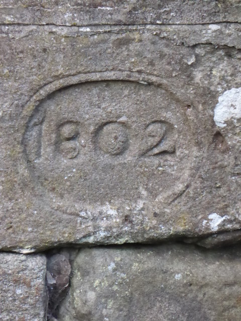 1802 date mark on Campbell's Lock wall, Newry to Portadown canal, Terryhoogan, Co Armagh, Northern Ireland