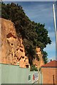 SX9691 : Sandstone cliff by Bishop's Way by Derek Harper