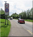 A4048 speed limit and clearway sign, Tredegar