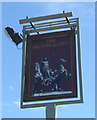 Sign for the British Queen public house, Meldreth