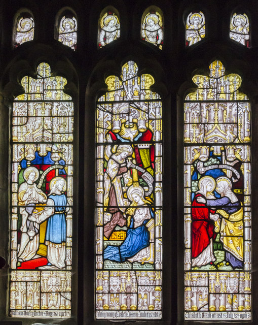 Stained glass window, St Michael and All Angels church, Mavis Enderby